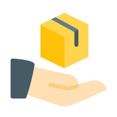 Teslim parsel simgesi, basit vektör çizim