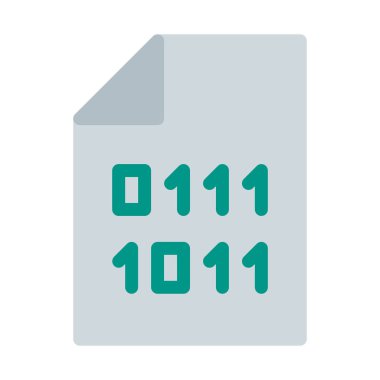 İkili kod basamak simgesi, basit vektör çizim