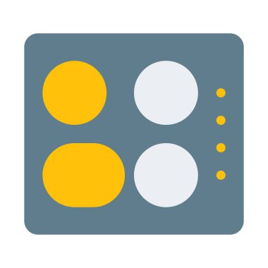 dört tabak sıcak tencere simgesi, basit vektör çizim