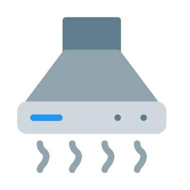 egzoz mutfak hood simgesi, basit vektör çizim