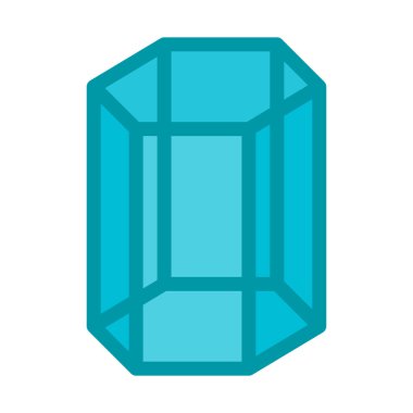 Altıgen silindirik yüzleri simgesi, basit vektör çizim