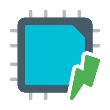 CPU güç kullanımı simge, basit vektör çizim