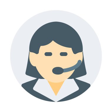 Dağıtıcı kadın Aracısı simgesini, basit vektör çizim