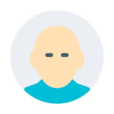 kel adam Kullanıcı simgesi, basit vektör çizim