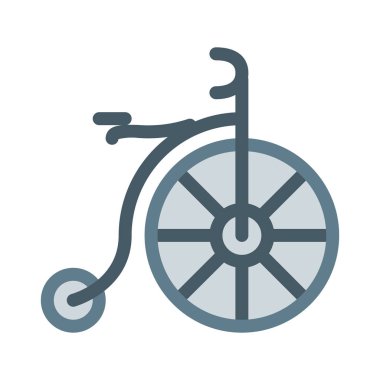 Erken Vintage Bisiklet simgesi, basit vektör çizim