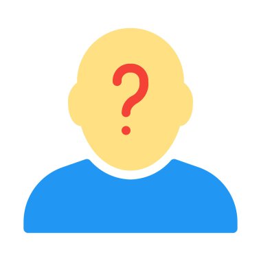 Anonim yüz karakter simgesi, basit vektör çizim