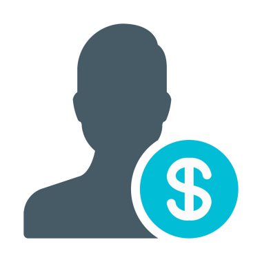 Doları Kullanıcı simgesi, basit vektör çizim