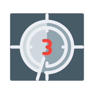 Saat geri sayım sayacı simgesi, basit vektör çizim