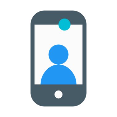 Açık veya Selfie kamera simgesi, basit vektör çizim