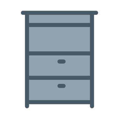 Kitap dolabı depolama simgesini, basit vektör çizim