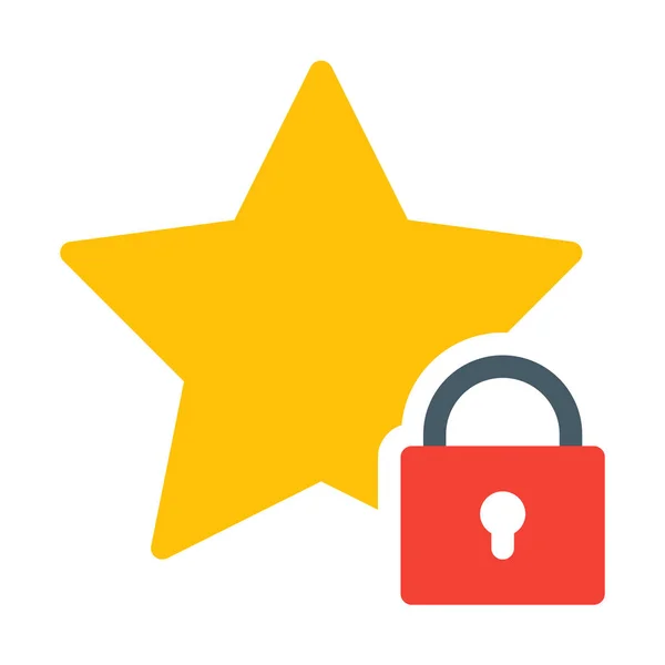 Star Rating Locked Icon Simple Vector Illustration — Stock Vector