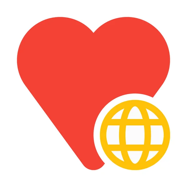Global Dating Service Ícone Ilustração Vetorial Simples — Vetor de Stock