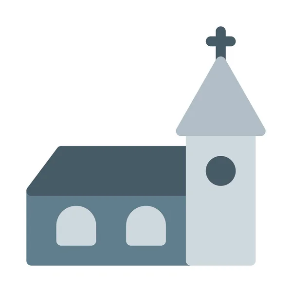 Keresztény Egyház Épület Ikonjára Egyszerű Vektoros Illusztráció — Stock Vector