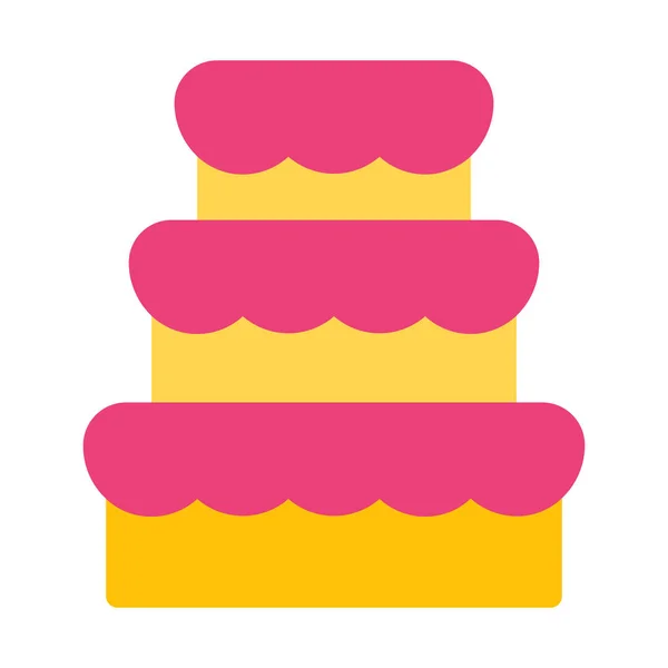 Icône Gâteau Mariage Décoré Illustration Vectorielle Simple — Image vectorielle