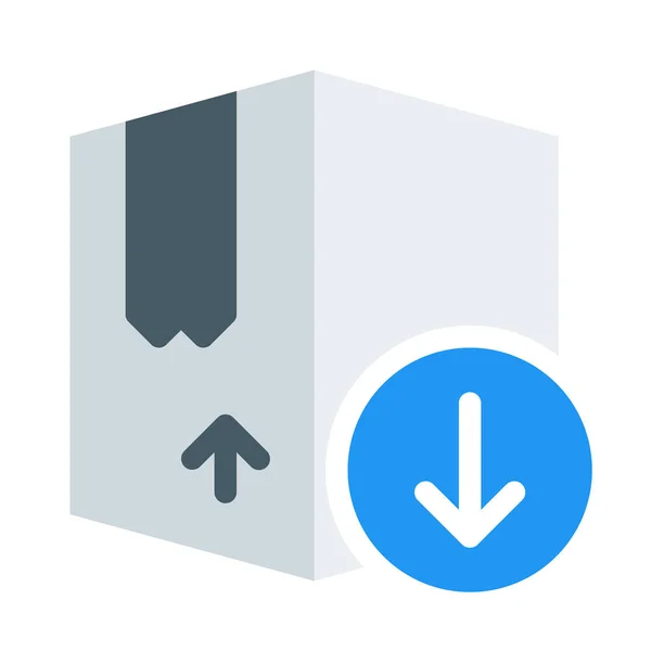 Downloadbox Informationssymbol Einfache Vektorillustration — Stockvektor