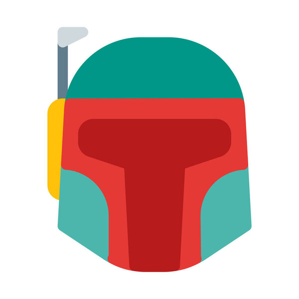 Значок шлема Боба Фета, простая векторная иллюстрация
