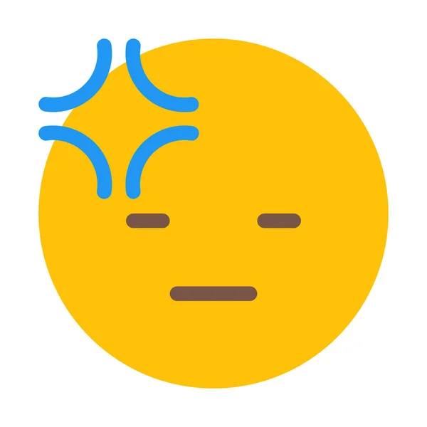 头痛或不舒服的表情符号 简单的矢量插图 — 图库矢量图片