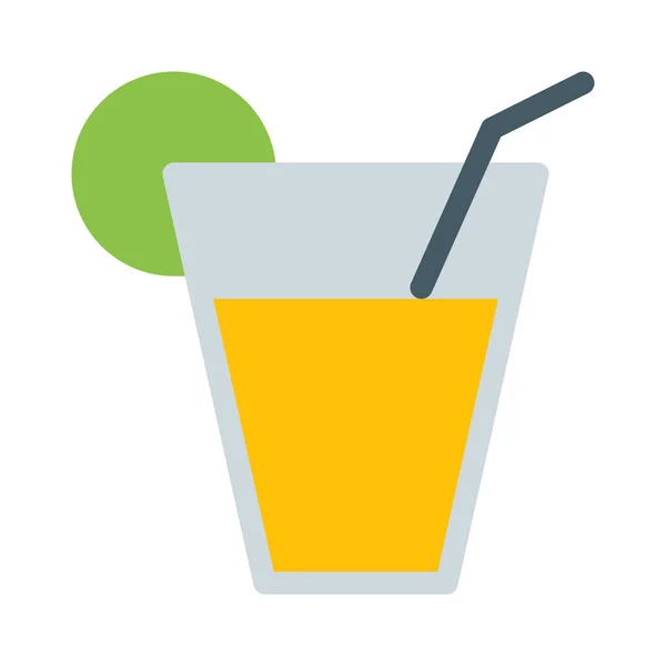 Juice Straw Lemon Icon Simple Vector Illustration — Stock Vector