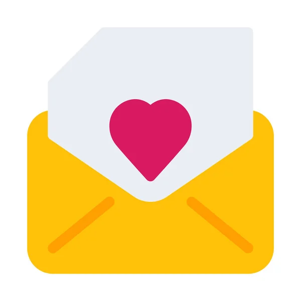 Love Letter Envelope Icon Simple Vector Illustration — Stock Vector