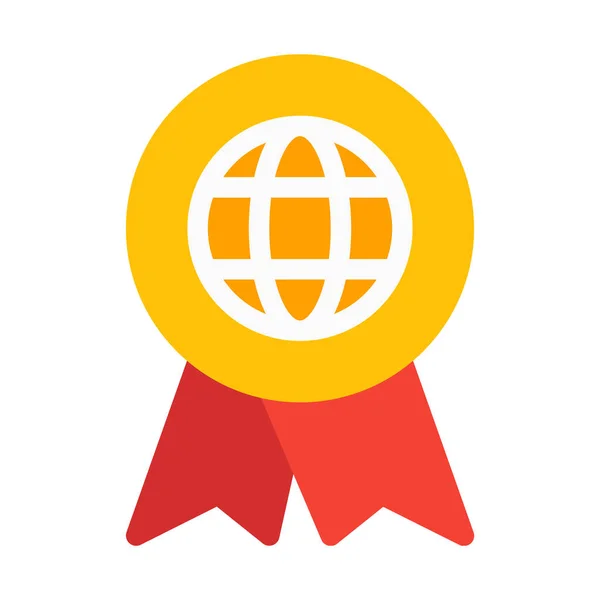 Global Award Badge Icon Simple Vector Illustration — Stock Vector