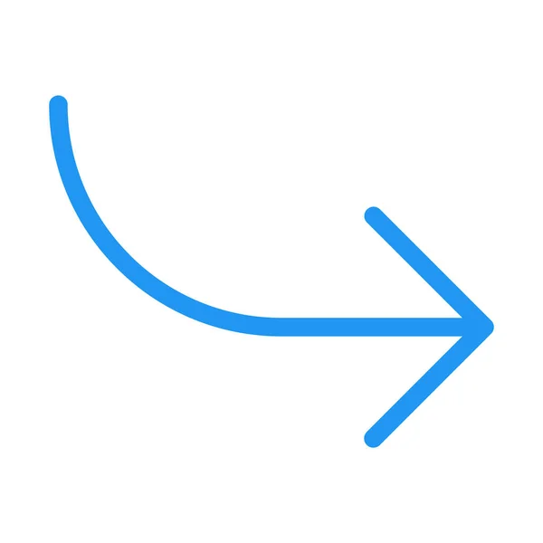Icono Flecha Derecha Curvada Ilustración Vector Simple — Archivo Imágenes Vectoriales