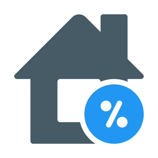 House Percentage Discount Icon Simple Vector Illustration — Stock Vector