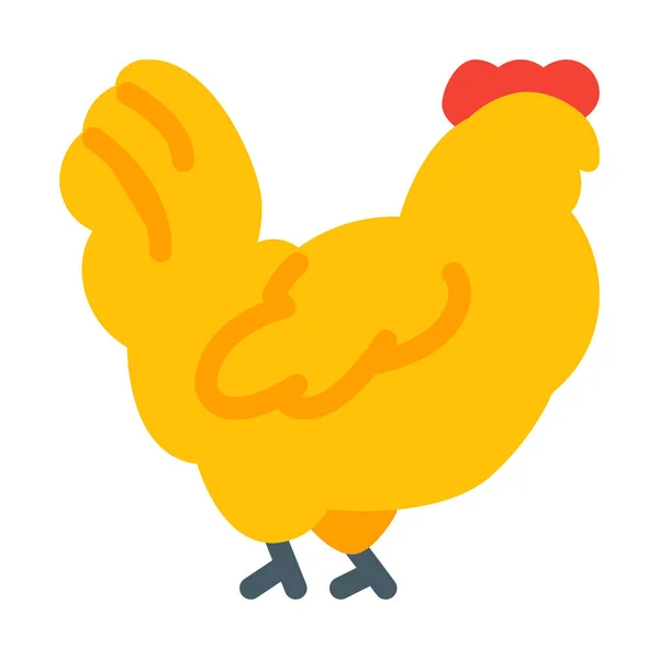 Οικόσιτα Πτηνά Κοτόπουλο Εικονίδιο Απλή Διανυσματικά Εικονογράφηση — Διανυσματικό Αρχείο