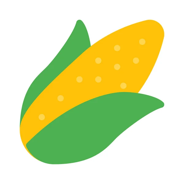 Ikonę Kukurydzy Lub Kukurydzy Proste Wektor Ilustracja — Wektor stockowy