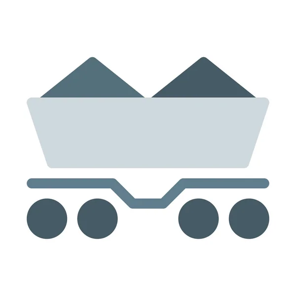 Icône Wagon Transport Charbon Illustration Vectorielle Simple — Image vectorielle