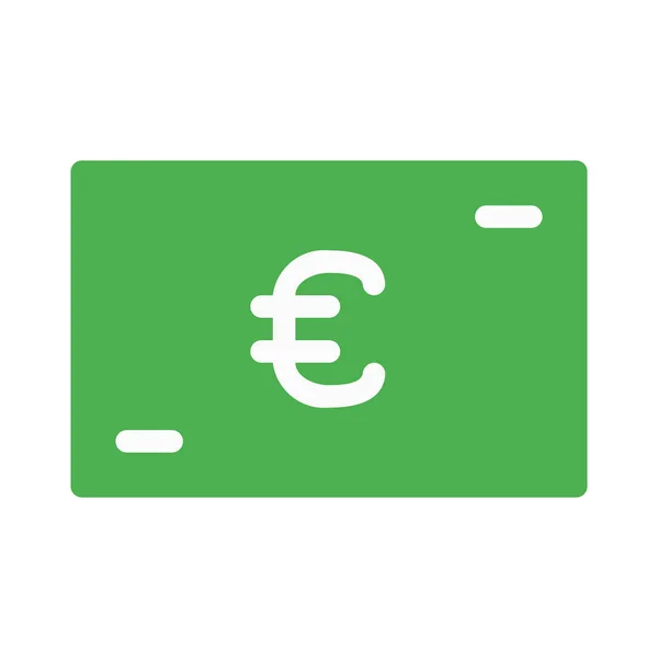 Euro Ajándék Kártya Ikon Egyszerű Vektoros Illusztráció — Stock Vector