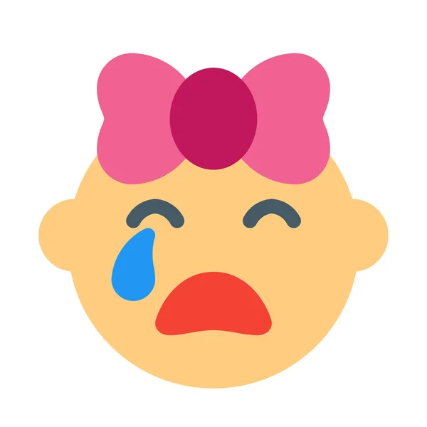 Crying Baby Girl Ícone Ilustração Vetorial Simples — Vetor de Stock