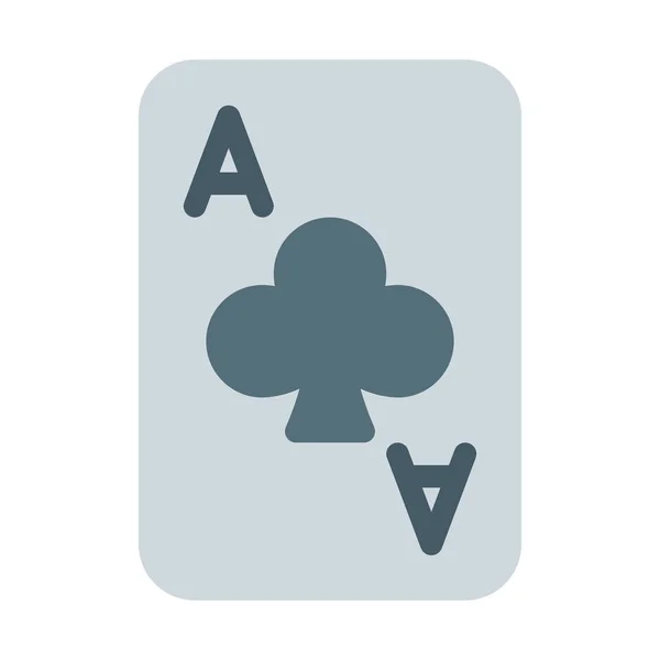 Ass Karten Symbol Für Clubs Einfache Vektorillustration — Stockvektor