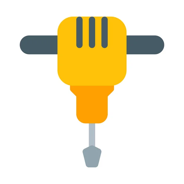 Jack Hammer Wegenbouw Pictogram Eenvoudige Vectorillustratie — Stockvector