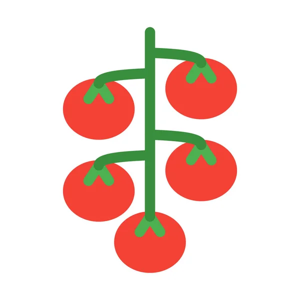 Cherry Zoete Tomaten Pictogram Eenvoudige Vectorillustratie — Stockvector