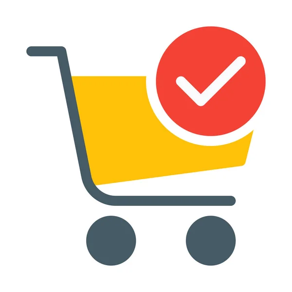 Done Verified Cart Icon Simple Vector Illustration — Stock Vector