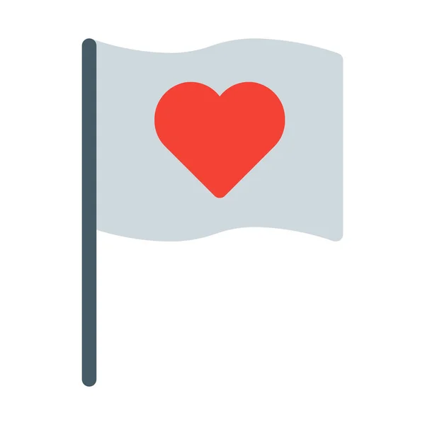 Εικονίδιο Σημαίας Καρδιά Αγάπη Απλή Διανυσματικά Εικονογράφηση — Διανυσματικό Αρχείο