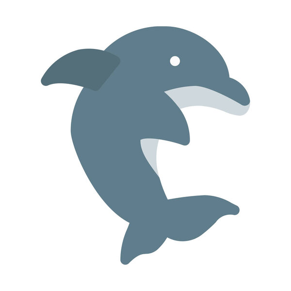 Ocean Mammal Dolphin icon, simple vector illustration