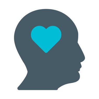 Zihin simgesinde, basit vektör çizim seviyorum