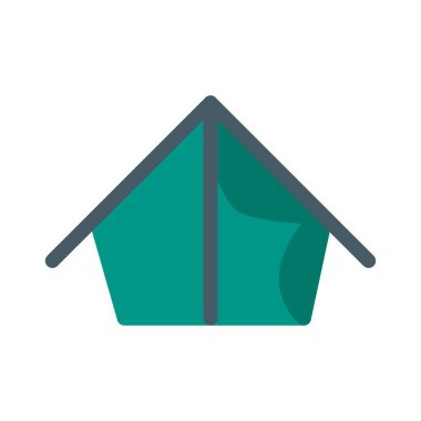 Çadır veya kamp simgesi, basit vektör çizim