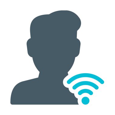 Kullanıcı Wifi sinyal simgesi, basit vektör çizim