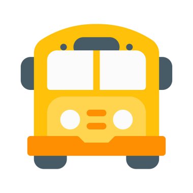 Okul otobüsü servisi simgesini, basit vektör çizim