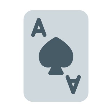 Maça As kartı simgesi, basit vektör çizim
