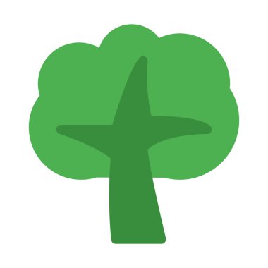 Uzun boylu ağaç orman simgesi, basit vektör çizim