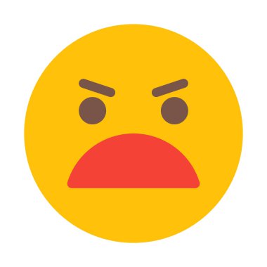 Bağırmak veya zarar yüz simgesi, basit vektör çizim