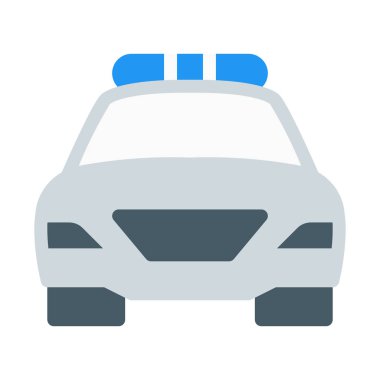 Polis ya da polis arabası simgesi, basit vektör çizim