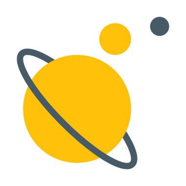 Gezegen komşuları güneş sistemi simgesini, basit vektör çizim