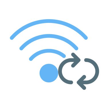 Kablosuz ağ simgesini, basit vektör çizim yenileme