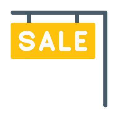 Pole Satılık tabela simgesi, basit vektör çizim