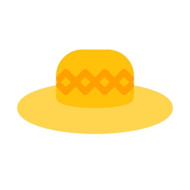 Hasır şapka simgesi, basit vektör çizim