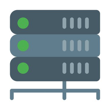 Sunucu modülü yığılmış simgesi, basit vektör çizim